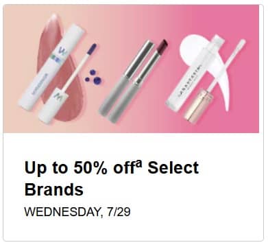 Select Brands – Up to 50% Off (7/29 only)